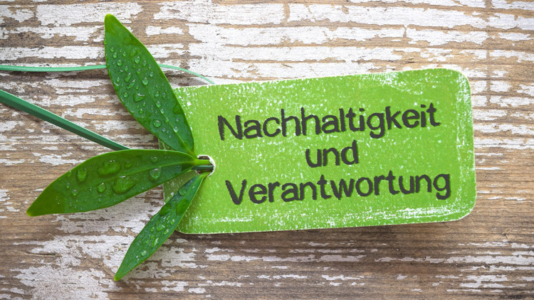 Schild mit Nachhaltigkeit und Verantwortung, Copyright Fotolia.com